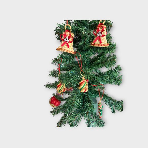Set of 5 wicker Christmas ornaments from Mexico - Picture 3 of 3